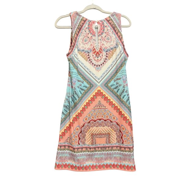 Hale Bob Women's Jersey Dress Sz S Multicolor Mandala Print Stretch Sleeveless - Picture 7 of 8